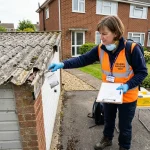 Asbestos garage roof inspection and survey on UK residential property