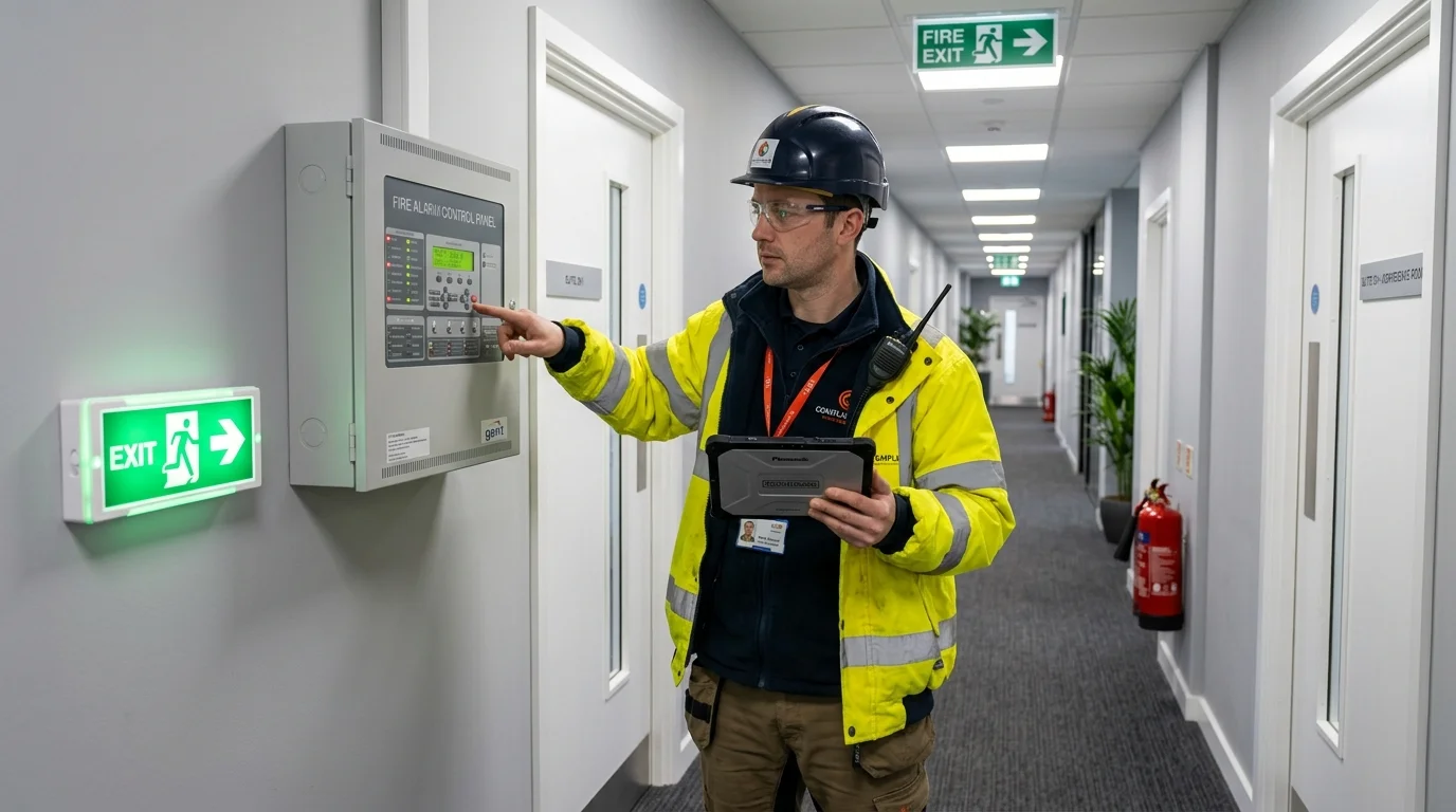 commercial property emergency lighting inspection and testing London compliance engineer
