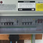 Modern consumer unit fuse box with RCD protection installed in a home